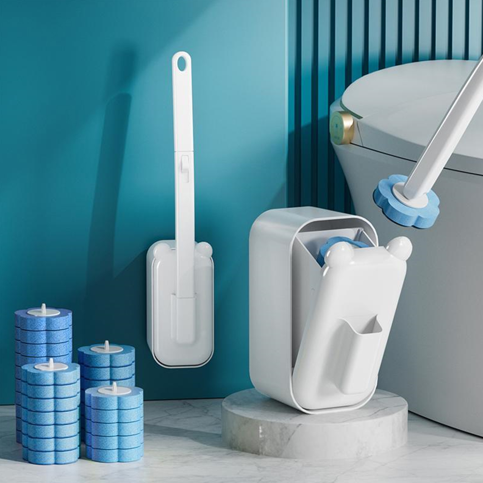 Wall-Mount Scrubbing Toilet Br - Toilet Brush Holder avaliação e preço
