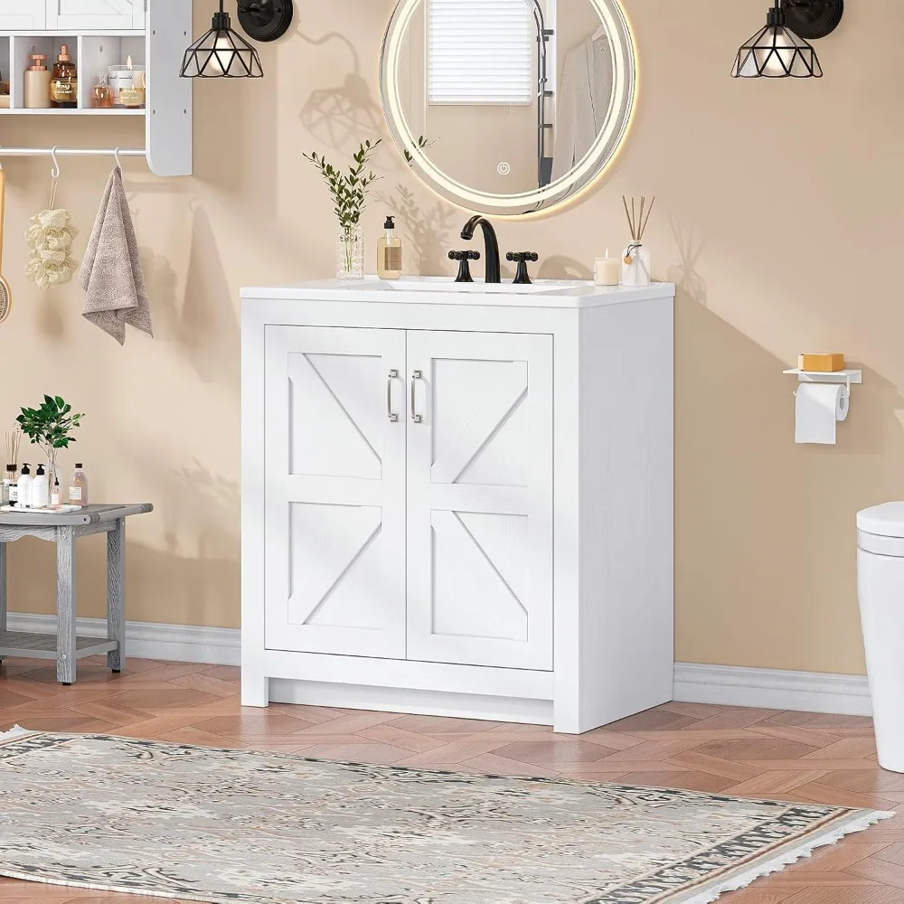 farmhouse bathroom vanity with - Home Living Bathroom Vanity avaliação e preço