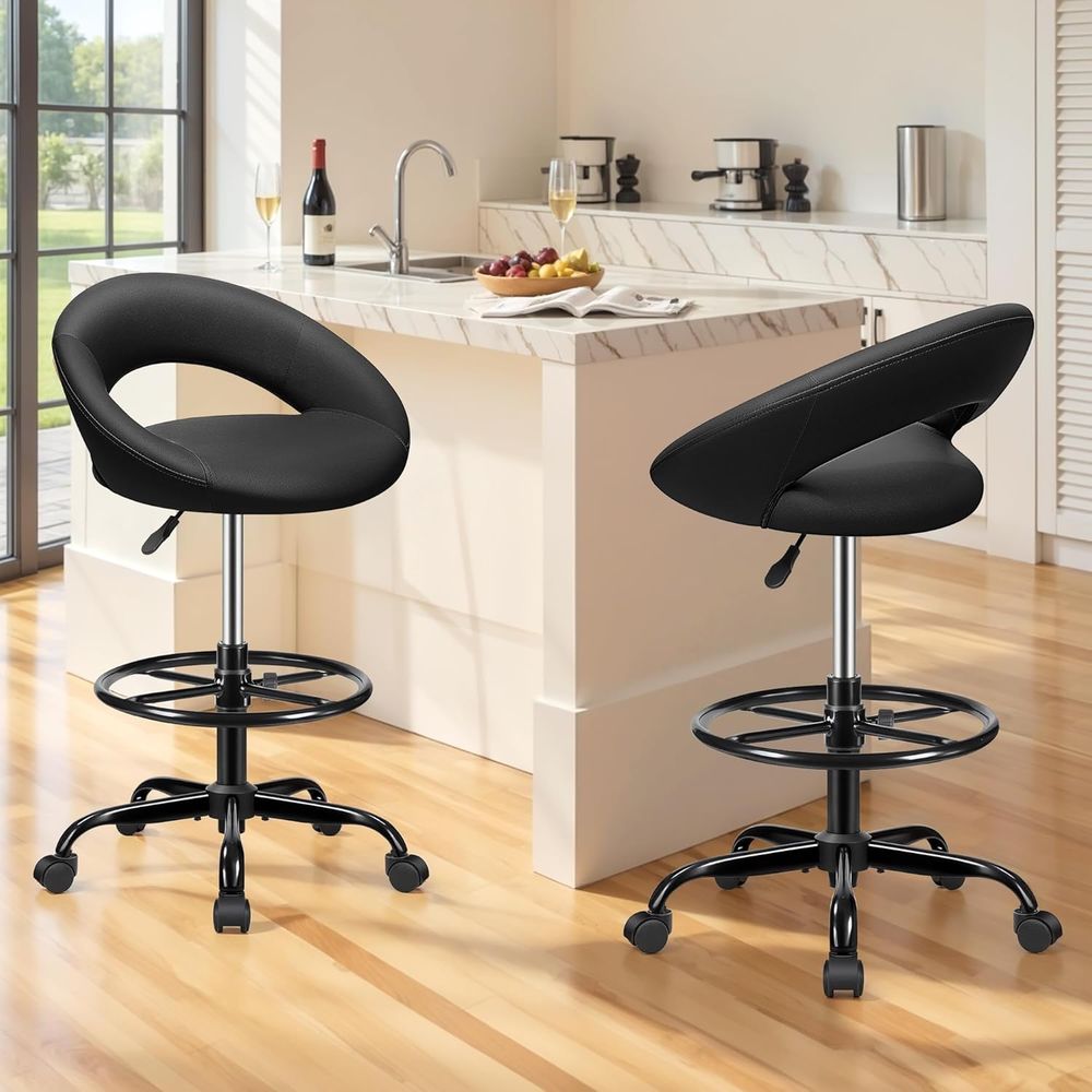 Adjustable Swivel Bar Stools w - Home Kitchen & Bathroom avaliação e preço