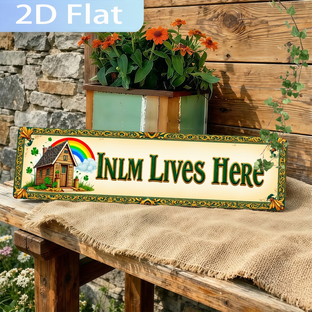 2D Flat, Vintage 'INLM Lives H - Home Bathroom Name avaliação e preço