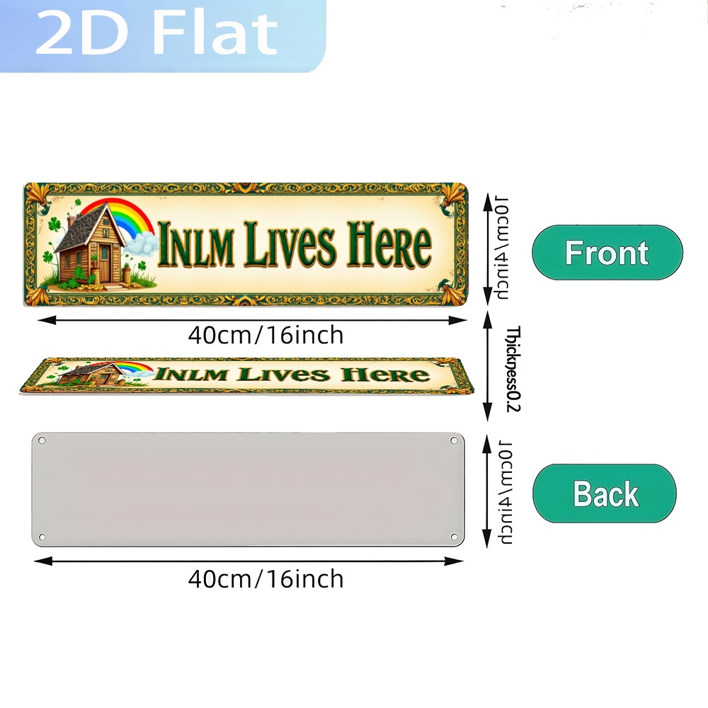 2D Flat, Vintage 'INLM Lives H - Home Bathroom Name avaliação e preço