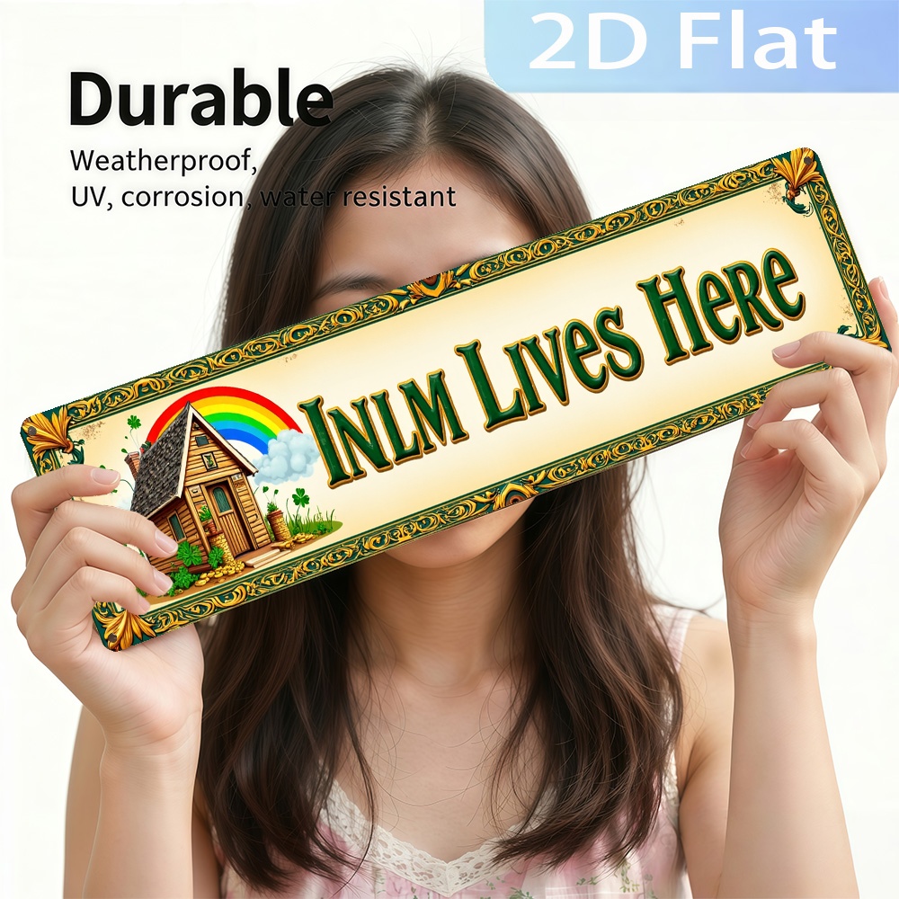 2D Flat, Vintage 'INLM Lives H - Home Bathroom Name avaliação e preço