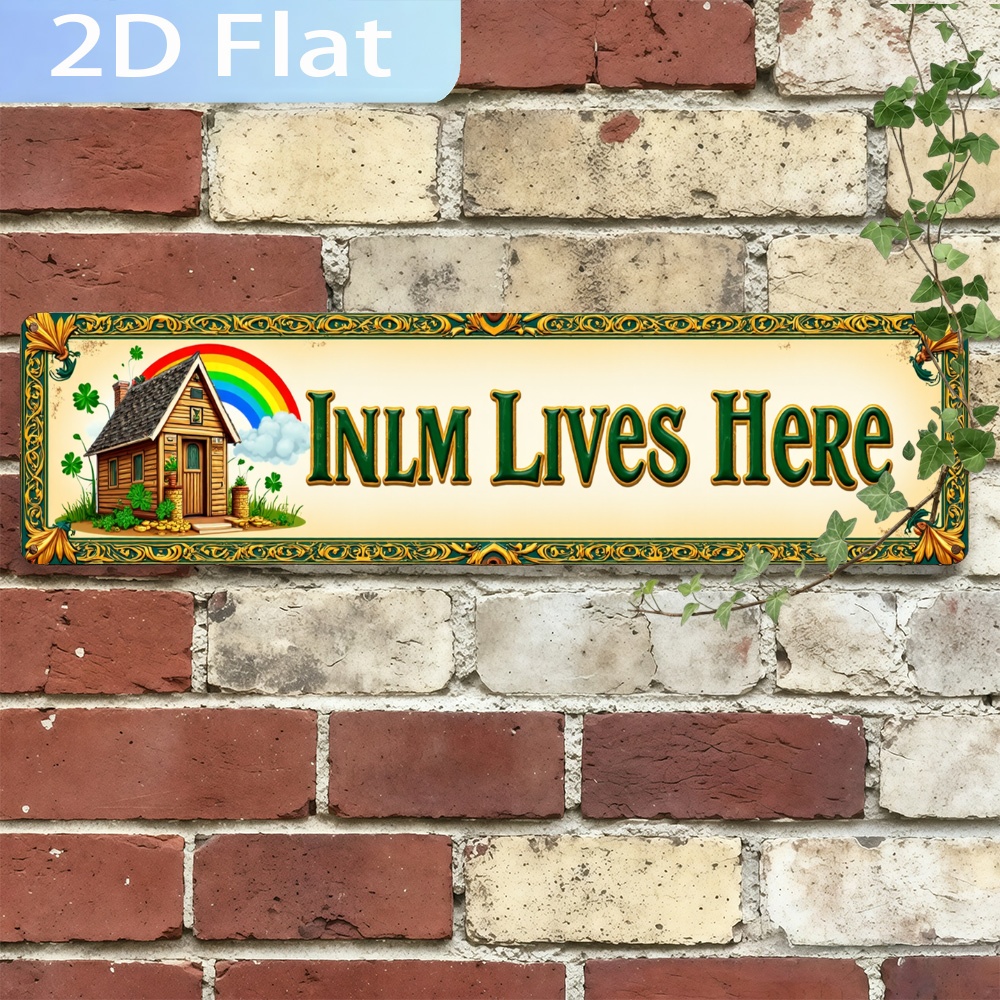 2D Flat, Vintage 'INLM Lives H - Home Bathroom Name avaliação e preço