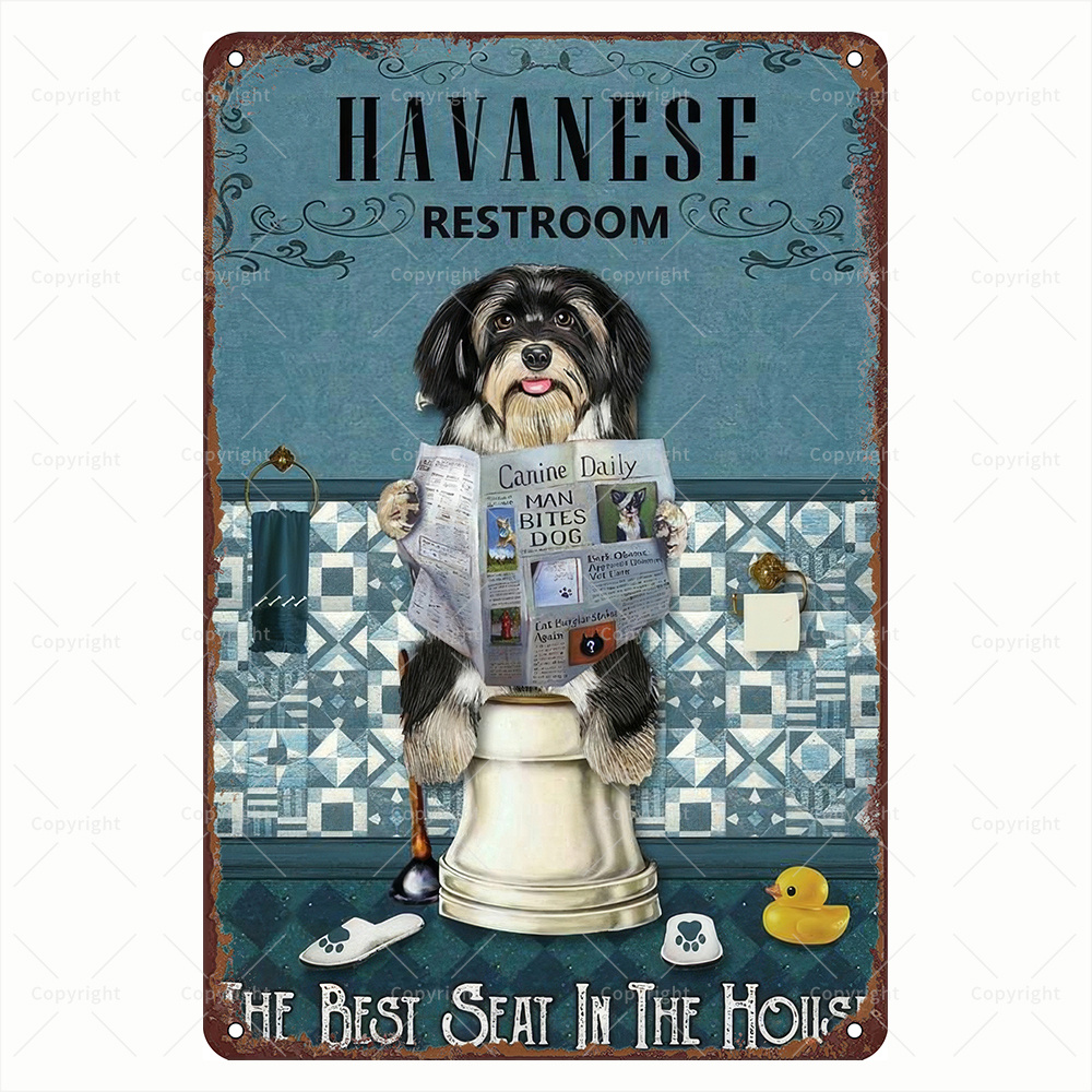 Havanese Restroom Funny Dog Me - Home Bathroom Wall Art avaliação e preço