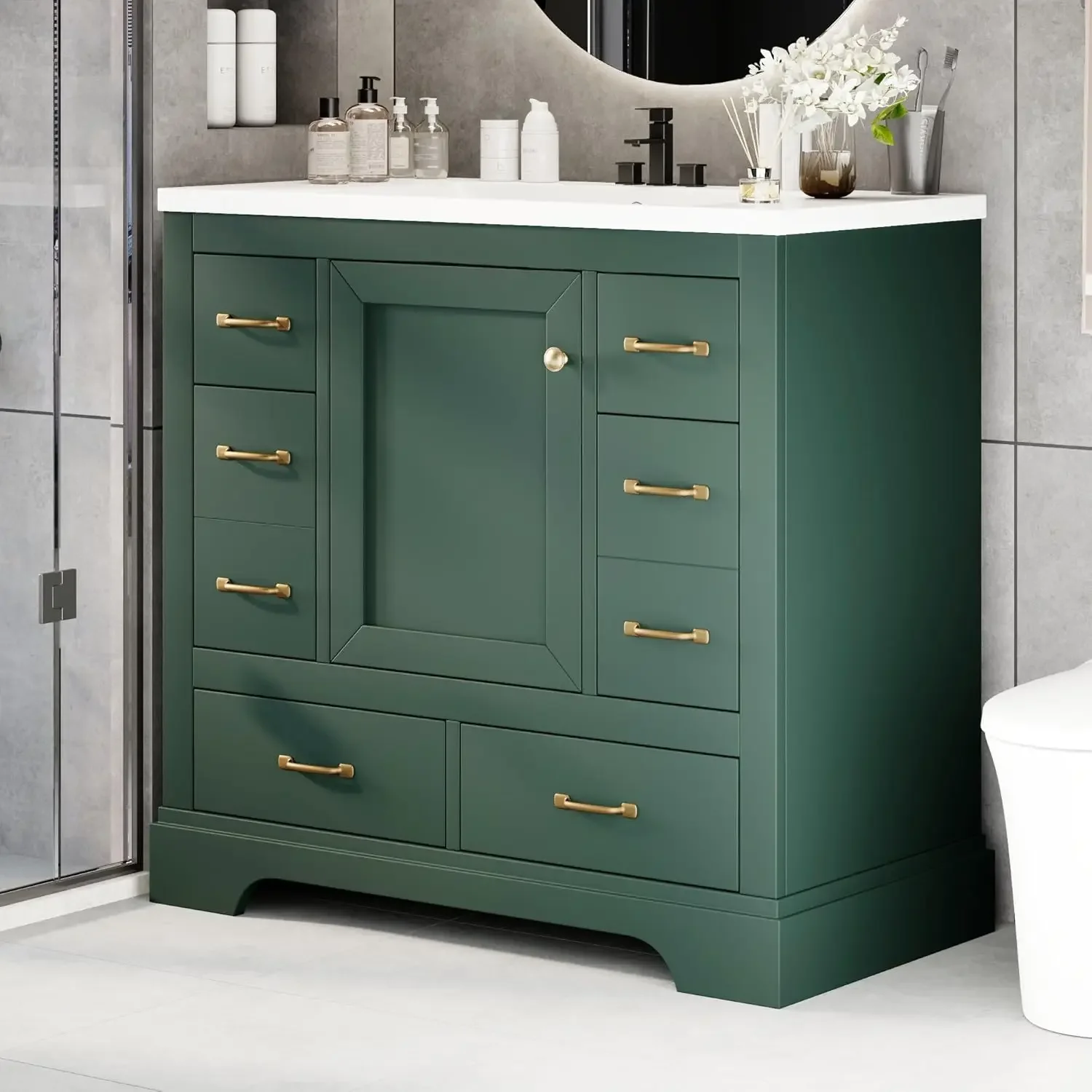 36in Bathroom Vanity Cabinet w - Home Bathroom Sink avaliação e preço