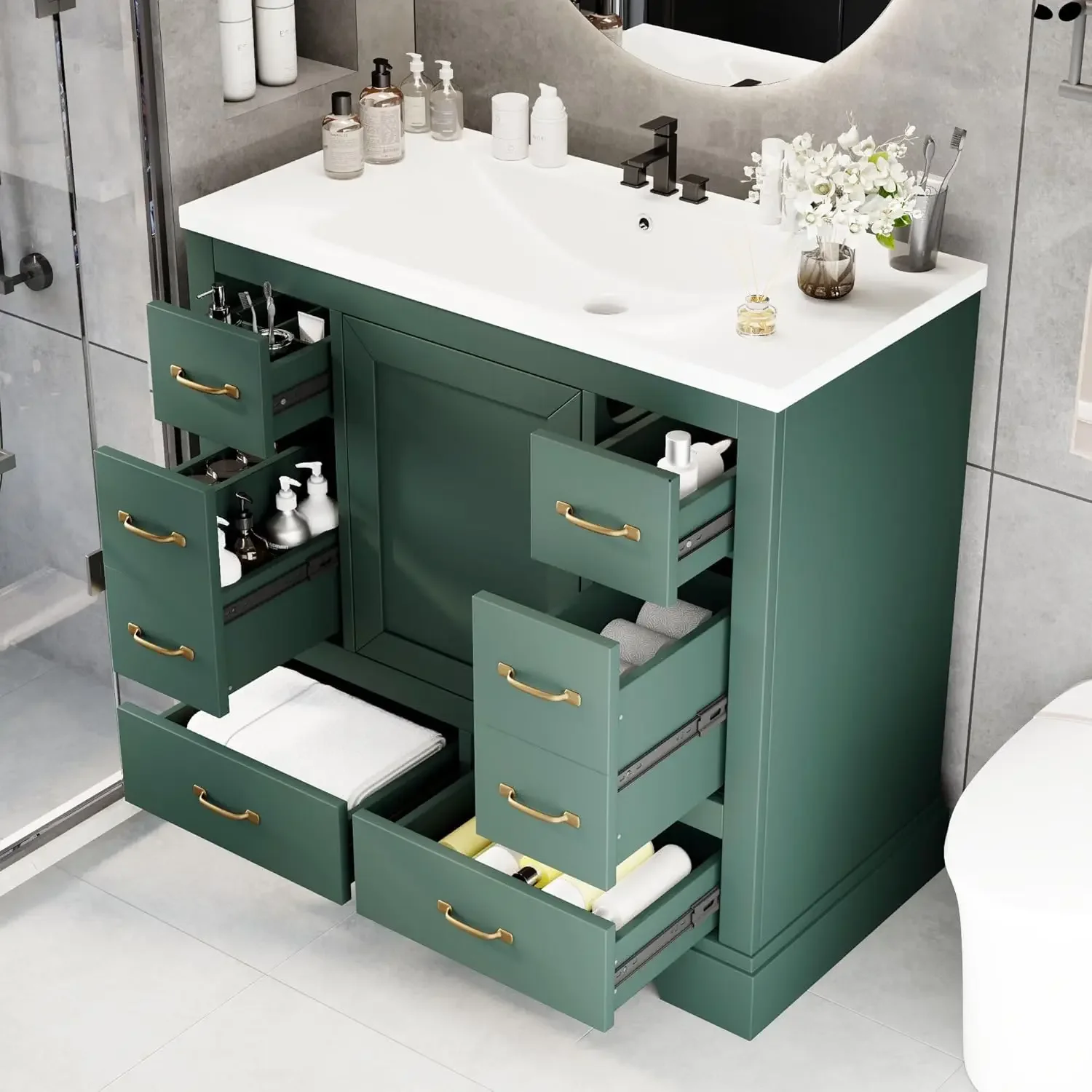 36in Bathroom Vanity Cabinet w - Home Bathroom Sink avaliação e preço