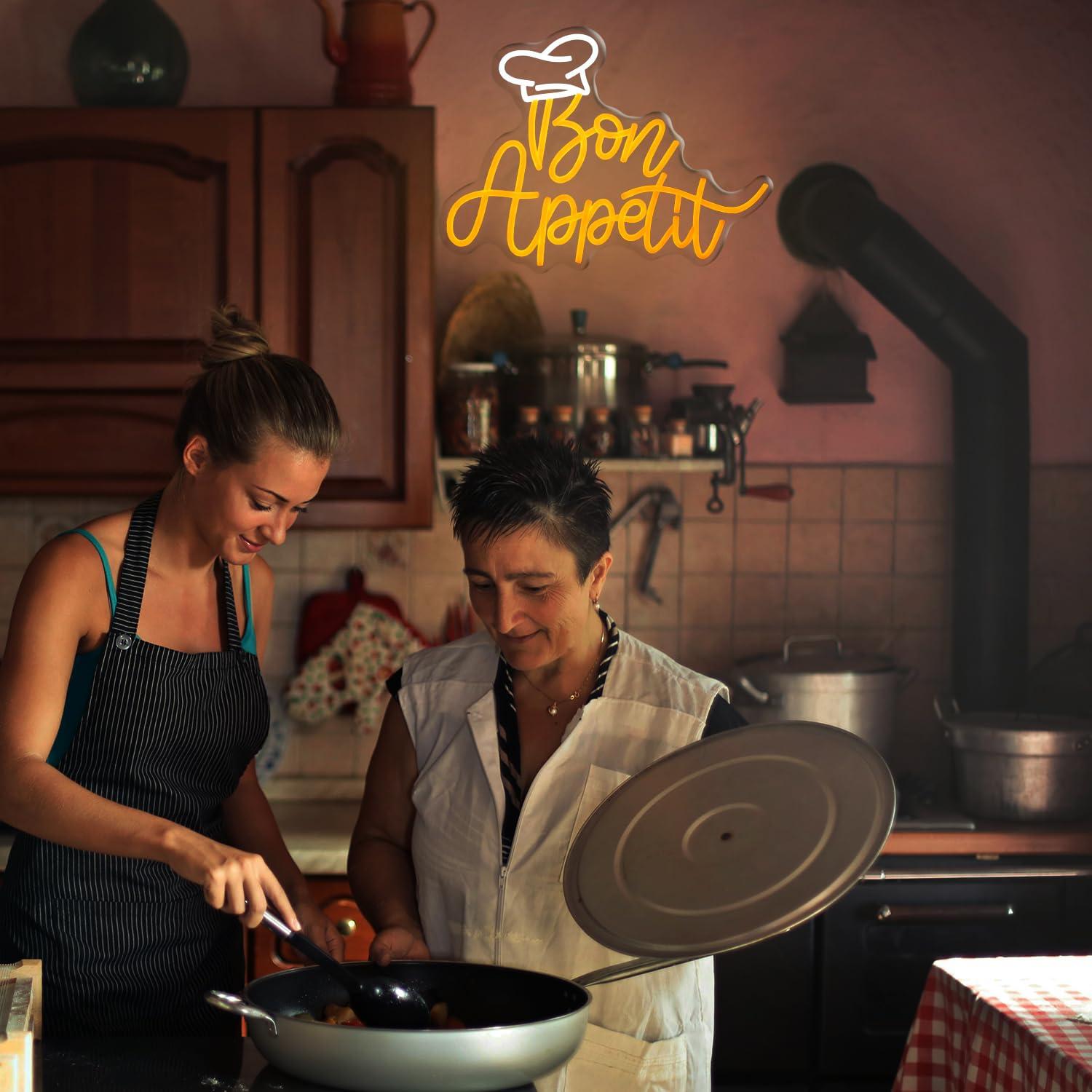 Bon Appetit Chef Hat Neon Sign - Home Kitchen & Bathroom avaliação e preço