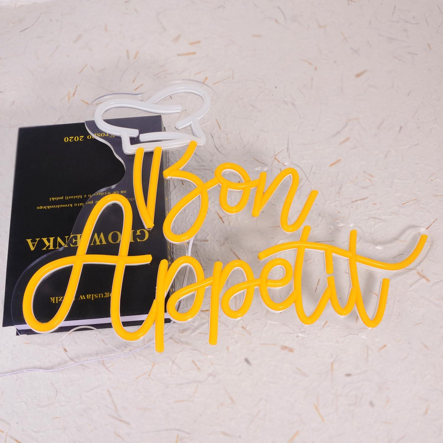 Bon Appetit Chef Hat Neon Sign - Home Kitchen & Bathroom avaliação e preço