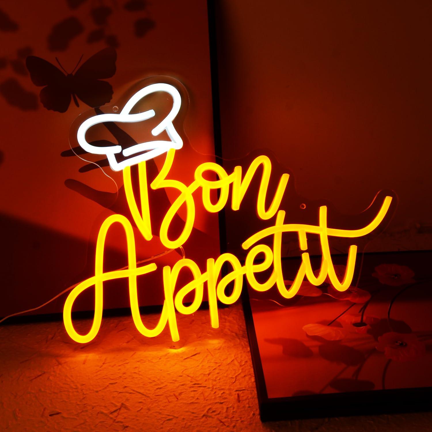 Bon Appetit Chef Hat Neon Sign - Home Kitchen & Bathroom avaliação e preço