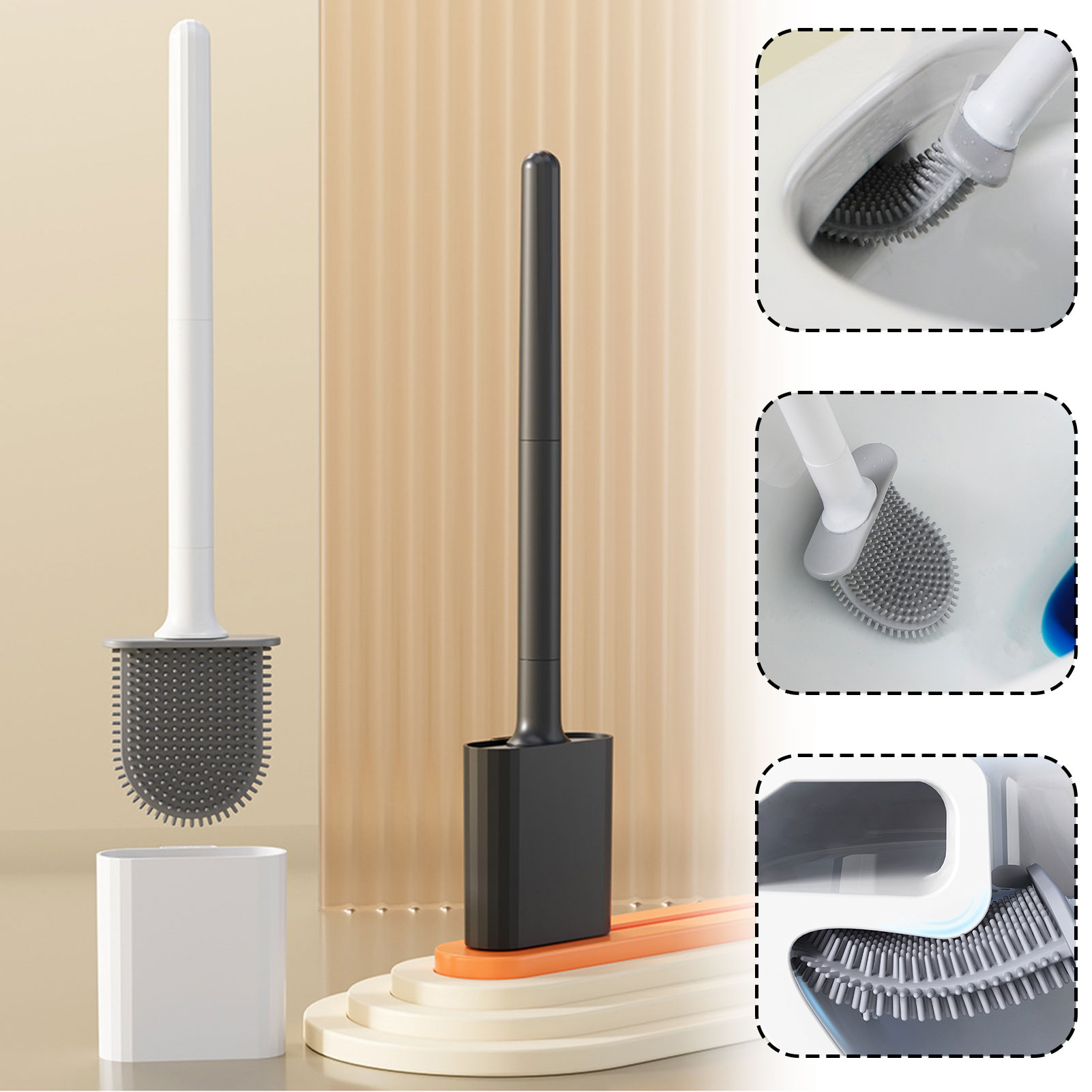 Silicone Toilet Brush With Hol - Toilet Brush Holder avaliação e preço