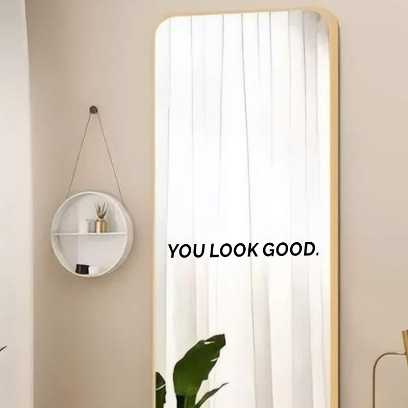 You Look Good Mirror Wall Stic - Home Goods Bathroom Mirrors avaliação e preço