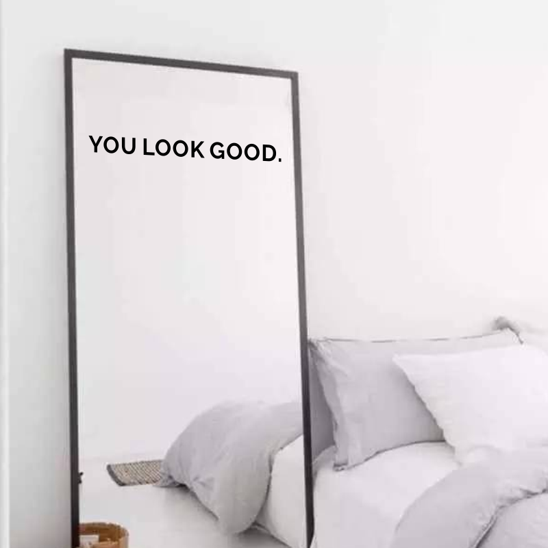 You Look Good Mirror Wall Stic - Home Goods Bathroom Mirrors avaliação e preço