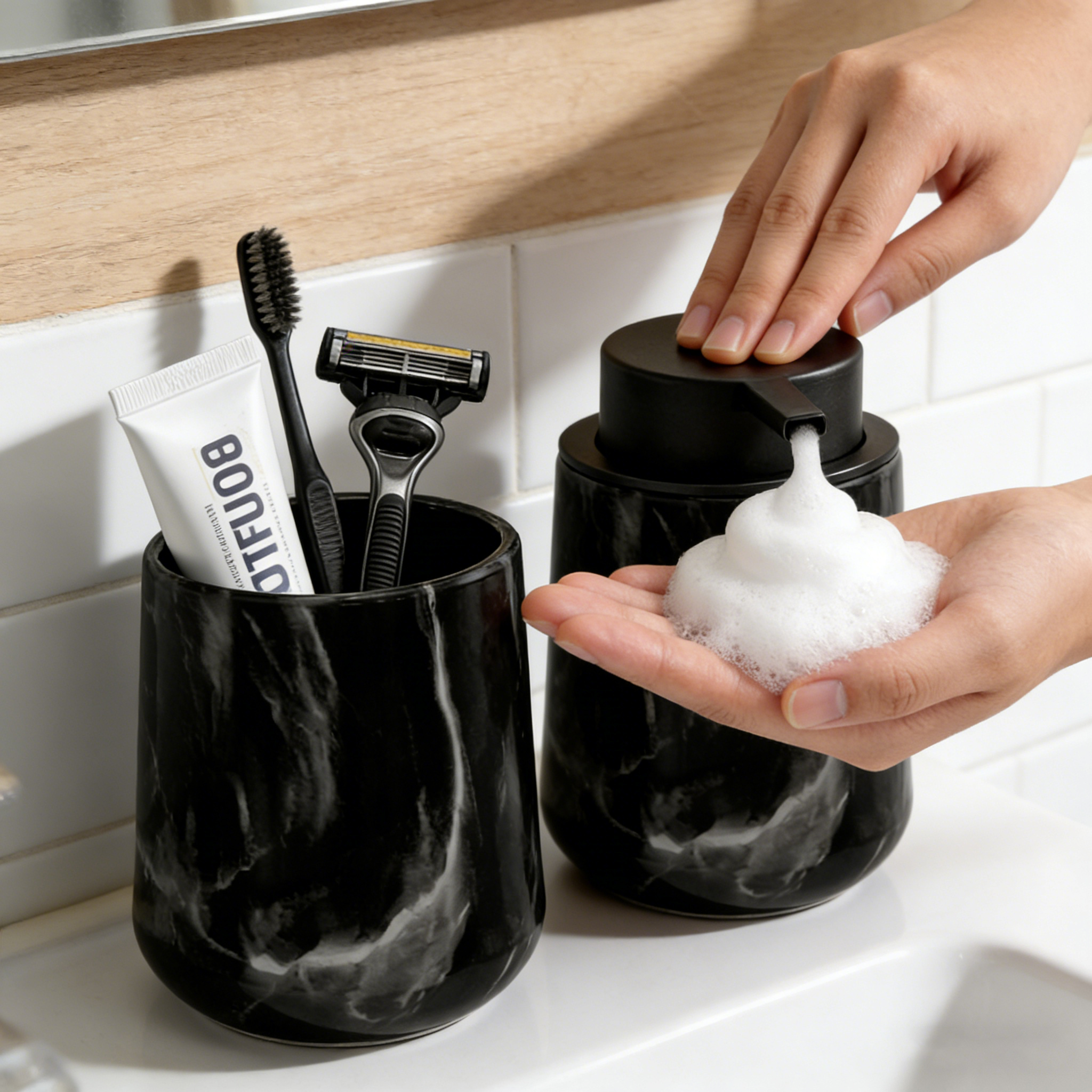 Elegant Hand Soap Dispenser an - Home Essentials Bathroom Organizer avaliação e preço