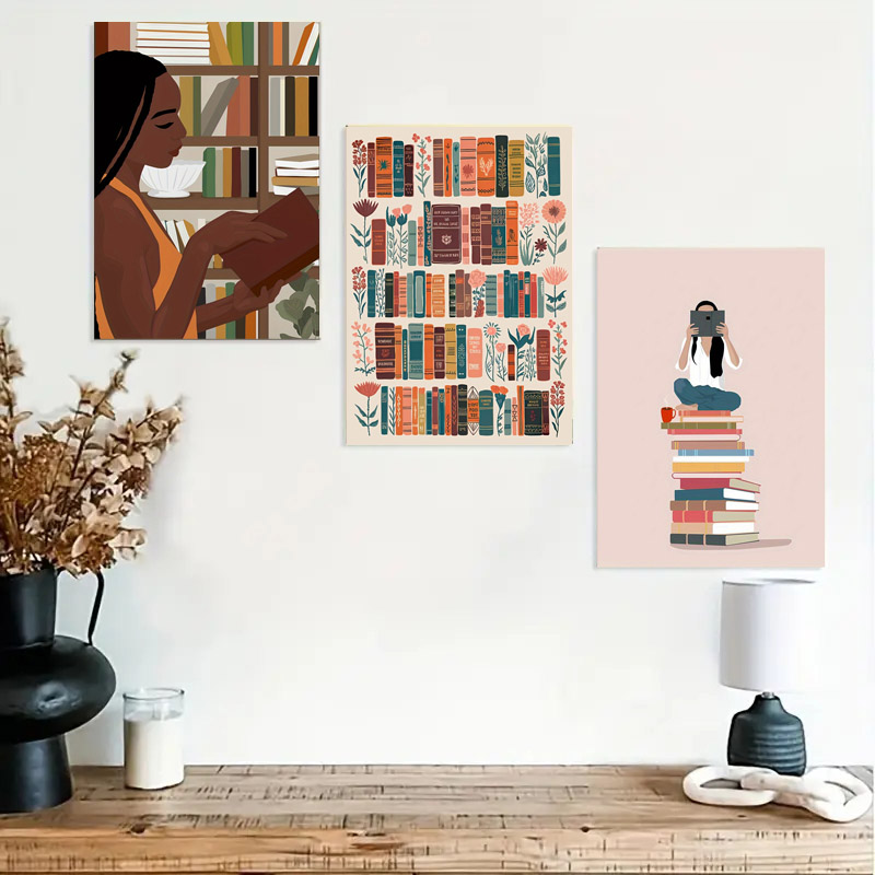 1pc Vintage Library Bookshop C - Home Bathroom Pictures avaliação e preço