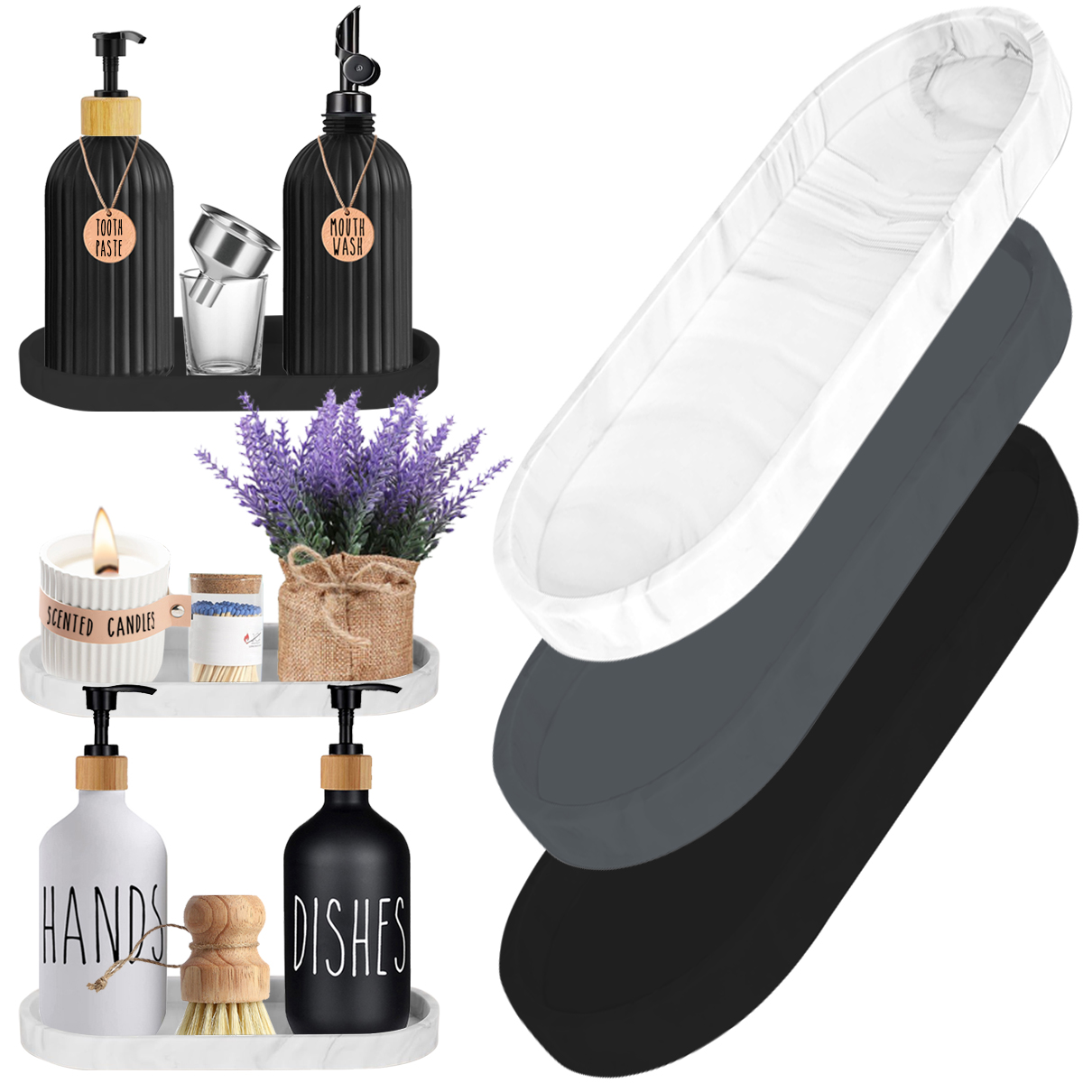 Bathroom Vanity Silicone Tray  - Home Essentials Bathroom Organizer avaliação e preço