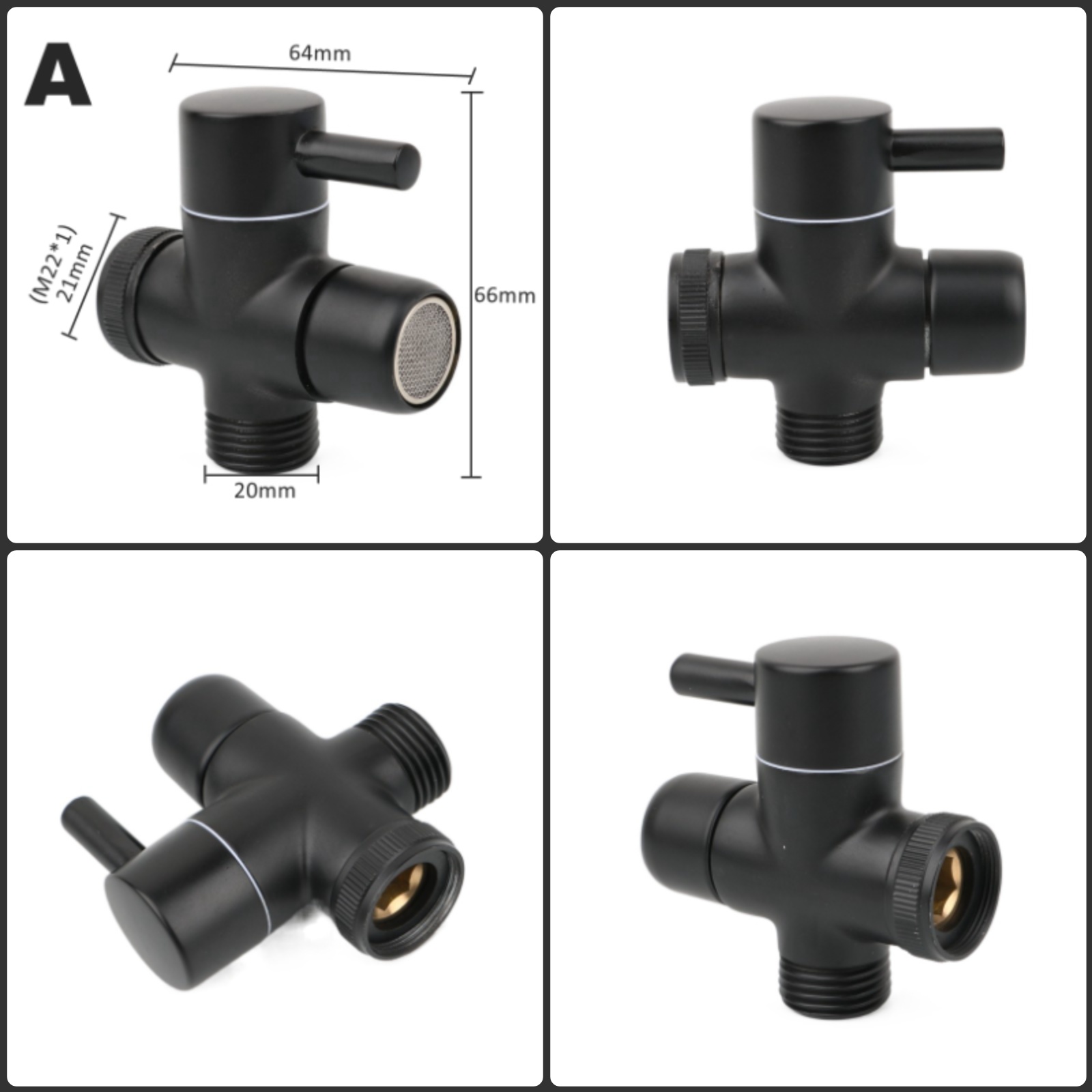 Black Brass Shower Arm Adapter - Home Kitchen Bathroom Marketing avaliação e preço