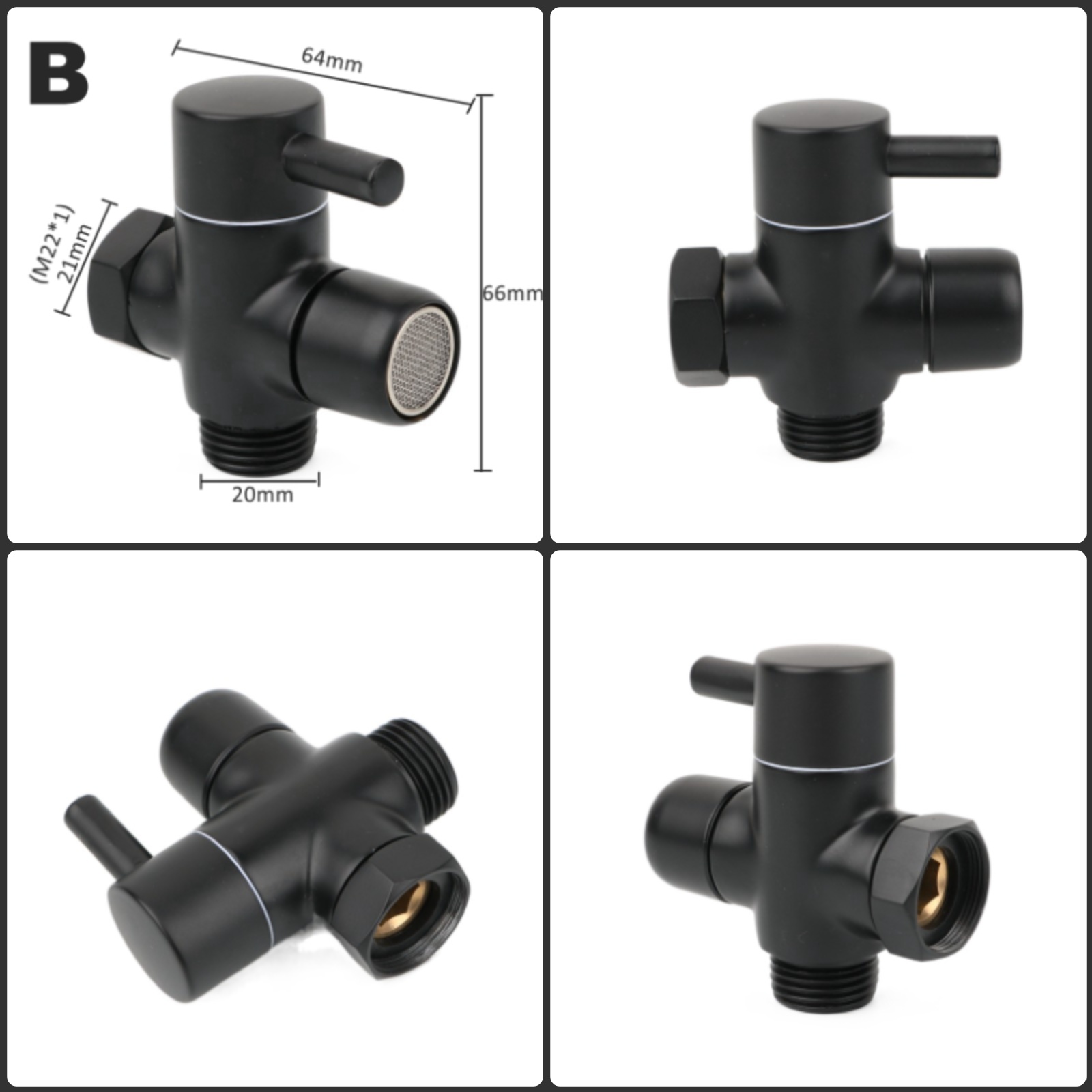 Black Brass Shower Arm Adapter - Home Kitchen Bathroom Marketing avaliação e preço