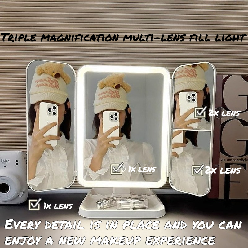 Dual Door 3-Fold Makeup Mirror - Home Goods Bathroom Mirrors avaliação e preço