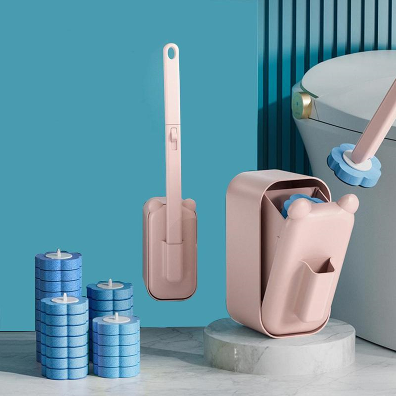 Wall-Mount Scrubbing Toilet Br - Toilet Brush Holder avaliação e preço