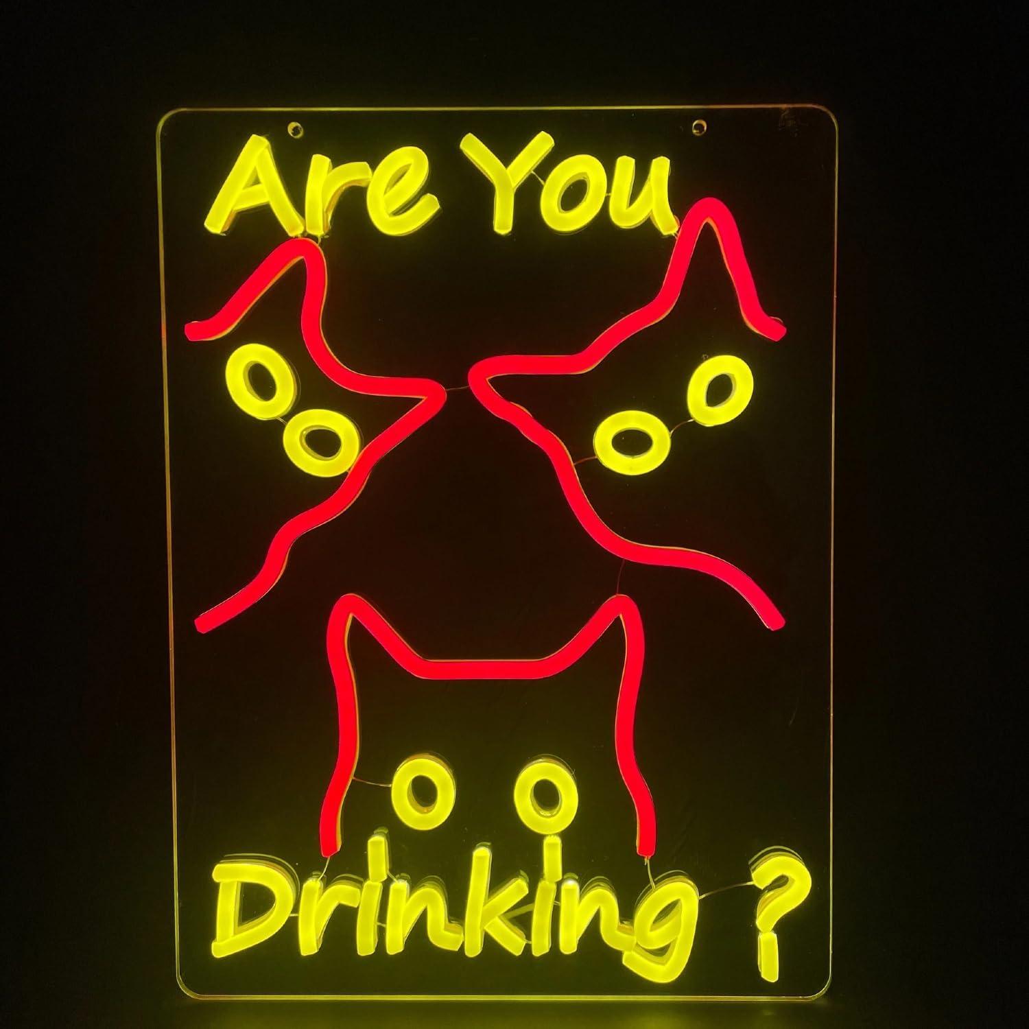 Are You Dringking Neon Sign Ca - Home Kitchen & Bathroom avaliação e preço