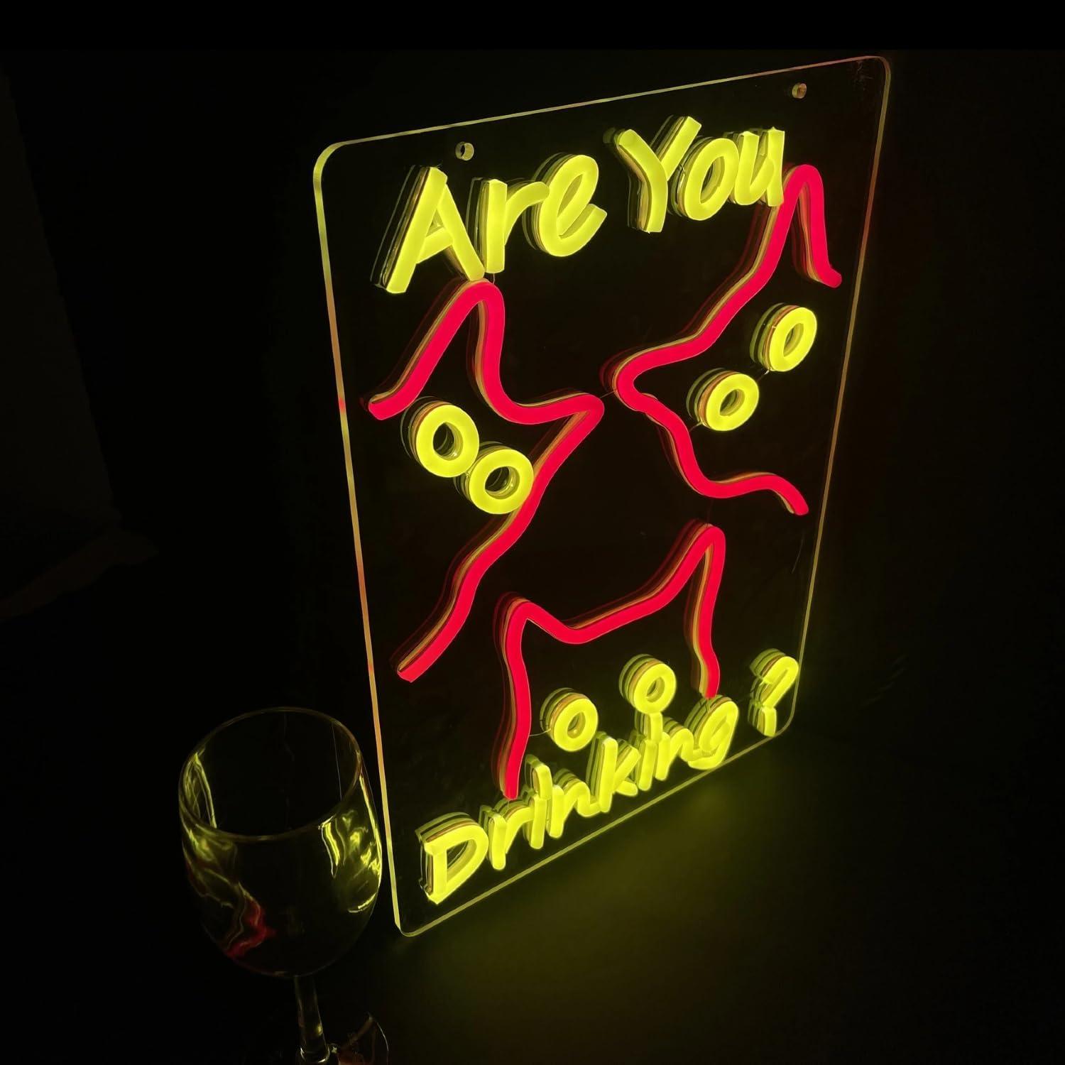 Are You Dringking Neon Sign Ca - Home Kitchen & Bathroom avaliação e preço