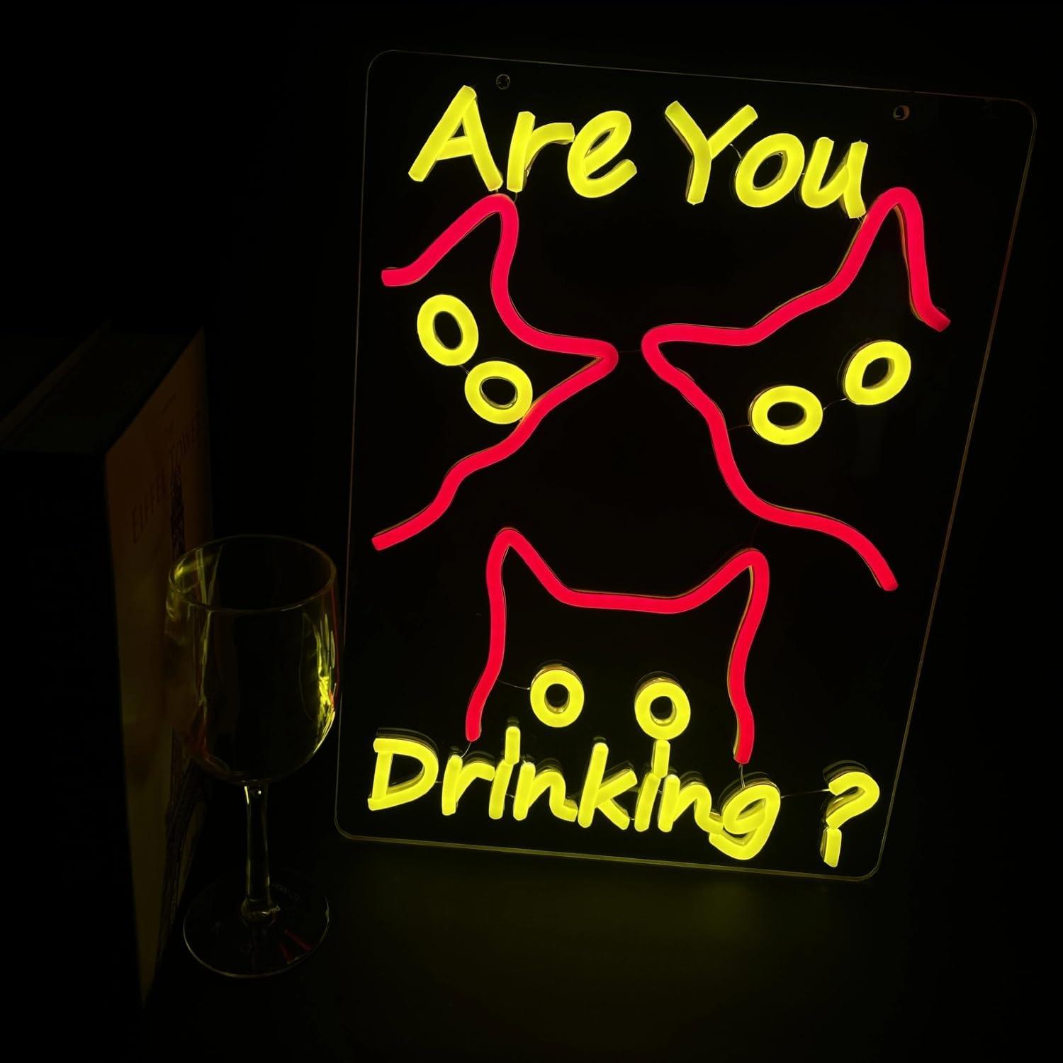 Are You Dringking Neon Sign Ca - Home Kitchen & Bathroom avaliação e preço