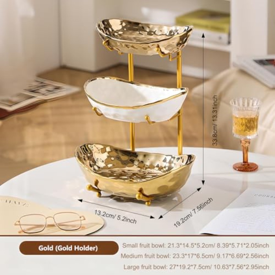 3 Tier Fruit Bowl for Kitchen  - Home Kitchen & Bathroom avaliação e preço