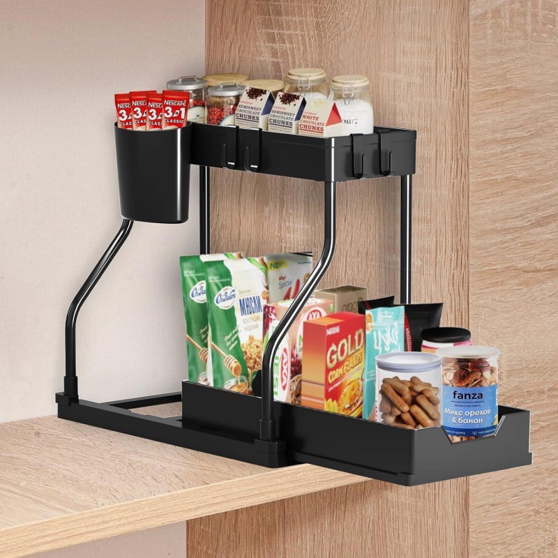 Under Sink Organizer Pull Out  - Home Essentials Bathroom Organizer avaliação e preço
